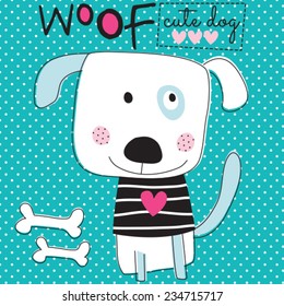 woof cute dog vector illustration