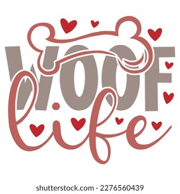 Woof Life - Boho Retro Style Dog T-shirt And SVG Design. Dog SVG Quotes T shirt Design, Vector EPS Editable Files, Can You Download This File.