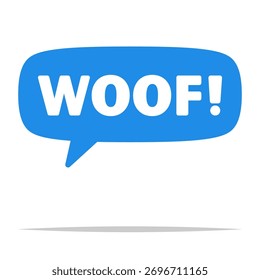 Woof text speech bubble vector isolated illustration