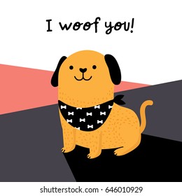 I woof you! - cute dog clip art - vector
Flat illustration of a cute dog
