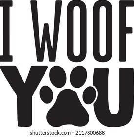 I woof you svg design 