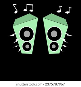 Woofer audio speaker illustration vector icon 