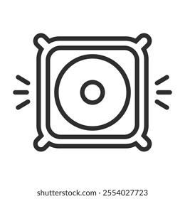 Woofer icon, Music band symbol outline icon, editable vector illustration and transparent graphic element. Isolated on white background