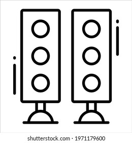 Woofer line vector Icon. that can be easily modified or edit