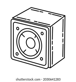 Woofer Speaker for Party Equipment Device Hand Drawn Icon Set Vector.
