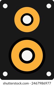 Woofer Speaker Sound Icon Vector Flat Illustration