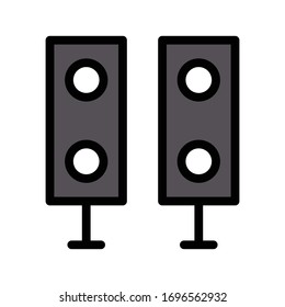 icono de color plano vectorial de woofer 