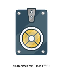 woofer vector flat color line icon 
