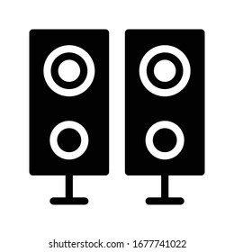 icono plano de glifo vectorial de woofer 