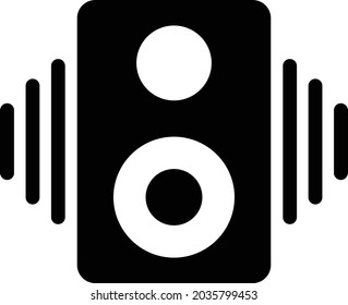 icono plano de glifo vectorial de woofer