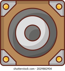woofer Vector illustration on a transparent background. Premium quality symbols. Vector Line Flat color  icon for concept and graphic design.
