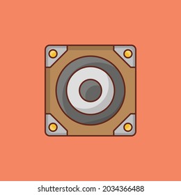 woofer Vector illustration on a transparent background. Premium quality symbols. Vector Line Flat color  icon for concept and graphic design.
