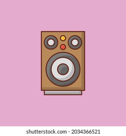 ilustración de woofer Vector en un fondo transparente. Símbolos de calidad premium. Icono de color plano de línea vectorial para el concepto y el diseño gráfico.