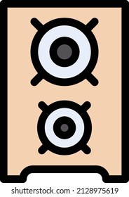 ilustración de woofer Vector en un fondo transparente. Símbolos de calidad premium. Icono vectorial de trazo para el concepto y diseño gráfico.