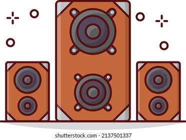 woofer Vector illustration on a transparent background. Premium quality symmbols. Vector line flat icons for concept and graphic design. 