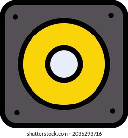 icono de color de línea vectorial de woofer