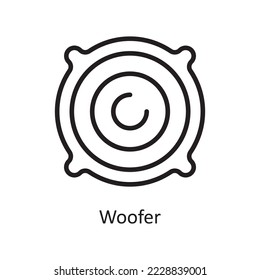Woofer Vector Outline Icon Design illustration. Housekeeping Symbol on White background EPS 10 File