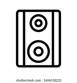 icono de línea delgada del vector de woofer 