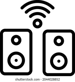 icono de línea delgada del vector del woofer
