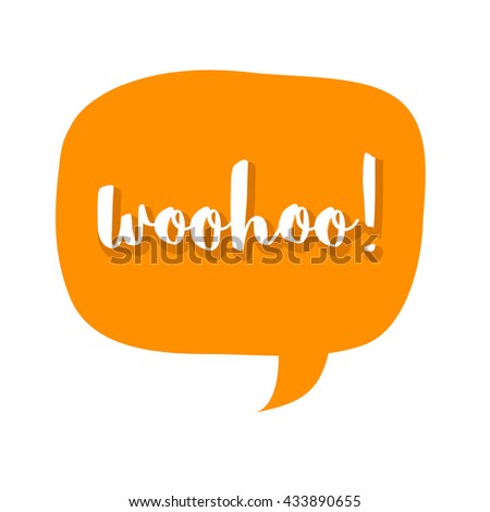 Woohoo! (Brush Lettering Vector Illustration Design Template)