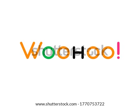 woohoo! sign design vector, woo hoo