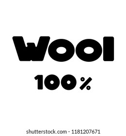 Wool 100%. Lettering in line flat style vector illustration