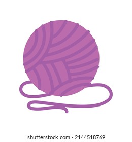 wool ball cartoon icon flat