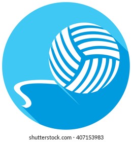 wool ball flat icon (yarn)