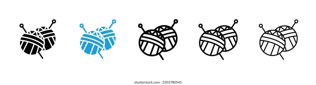 Wollball-Symbol in schwarz-blauen Farben