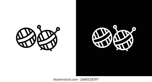 Wolle Ball Symbol Schwarz und Weiß Vektor Grafik