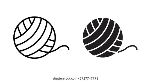 Ícone de bola de lã conceito. pixel perfeito ícone de ui linear.