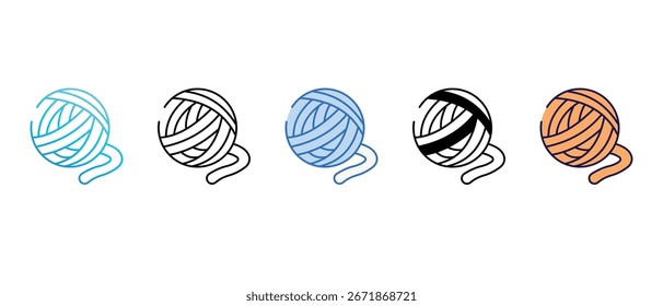 Wolle Ball Symbol Design mit weißem Hintergrund Stockgrafik
