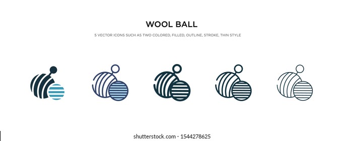 wool ball icon in different style vector illustration. two colored and black wool ball vector icons designed in filled, outline, line and stroke style can be used for web, mobile, ui