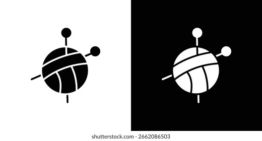 Ícone de bola de lã do estilo de glifo design vetor pack