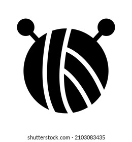 Icono de la bola de lana aislado en fondo blanco
