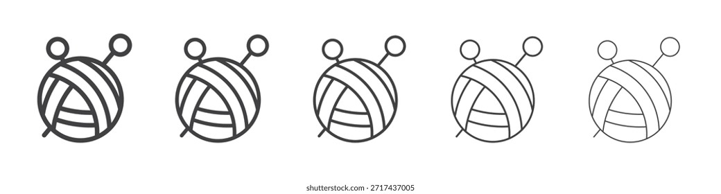 Wolle-Ball-Symbol in linearen Strichen Konzept