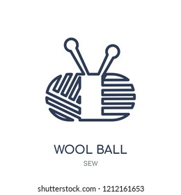Wool ball icon. Wool ball linear symbol design from Sew collection. Simple outline element vector illustration on white background.