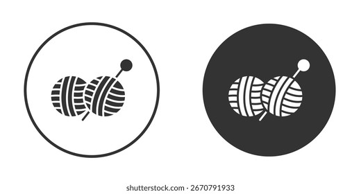 Wolle-Ball-Icon in modernen minimalistischen Flachversionen