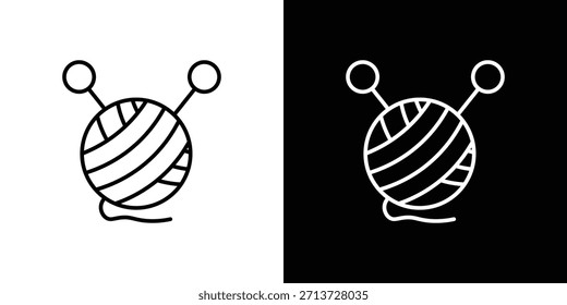 Wool ball icon, outline vector sign, logo design download