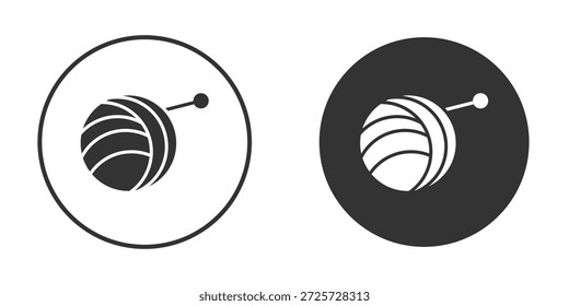Wolle Ball Ikone in trendigen flachen schwarz-weiß. geeignet für Grafikdesign