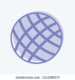 Wool Ball Icon in trendy two tone style isolated on soft blue background