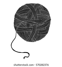 Wool ball illustration on simple white background