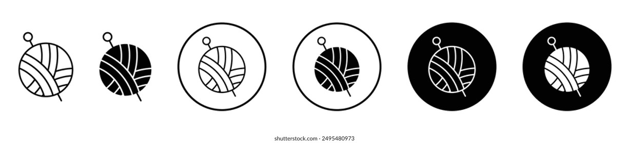 Conjunto de iconos de Vector de línea fina de bola de lana.