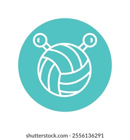 Wool Ball vector Glyph Cricle Icon.Eps file 10