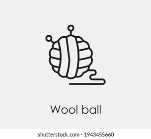 Wool ball vector icon. Editable stroke. Symbol in Line Art Style for Design, Presentation, Website or Apps Elements, Logo. Pixel vector graphics - Vector