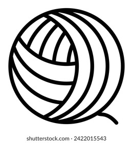 Wool Ball Vector Line Icon Design