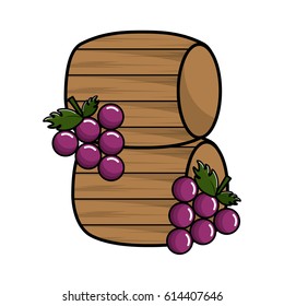 wool barrels wine with grapes fruit