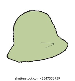 Wool bucket hat vector design technical flat drawing.