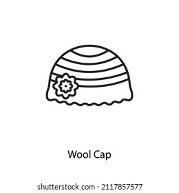 wool cap icon in vector. Logotype