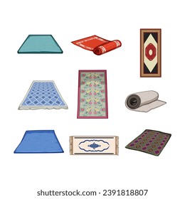 wool carpet set cartoon. soft floor, home decoration, material interior wool carpet sign. isolated symbol vector illustration
